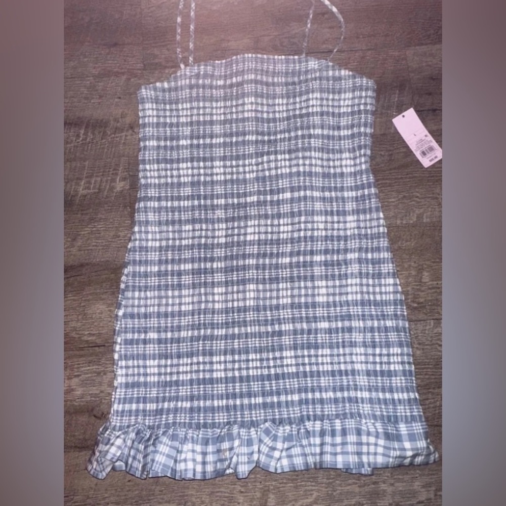 Plaid Blue and White Kids Dress